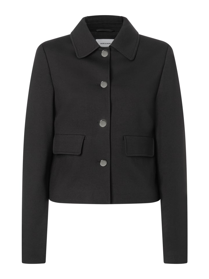 

More & More Короткий, эластичный трикотажный блейзер черного цвета