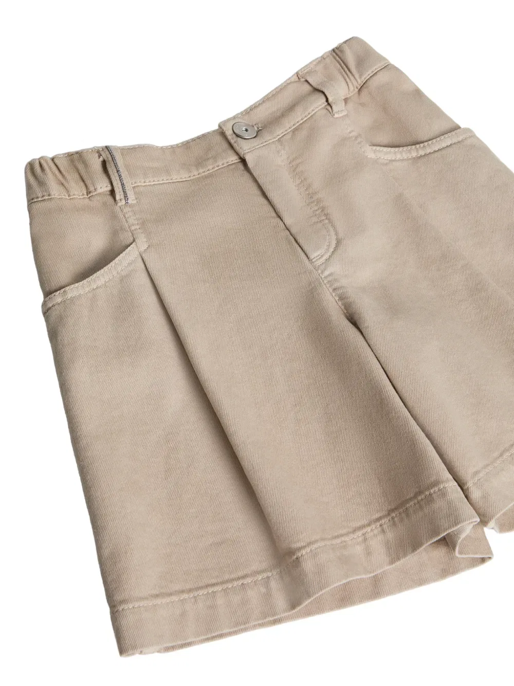 Джинсовые шорты со складками Brunello Cucinelli Kids, нейтральный — фото 3