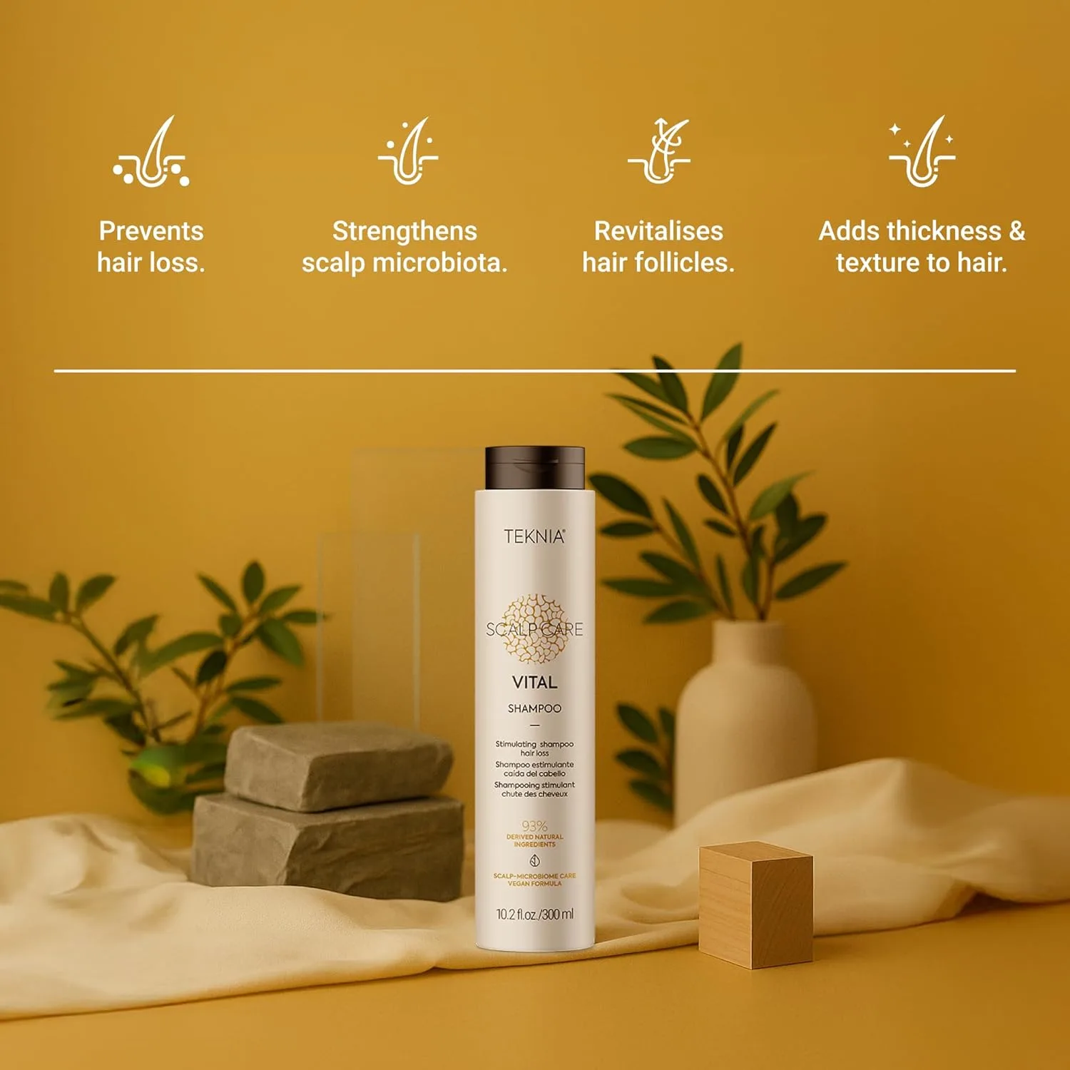 Lakmé Teknia Scalp Care Vital Stimulating Shampoo, шампунь против выпадения волос и средство для ухода за кожей головы, 10,2 жидких унций 302 мл — фото 3