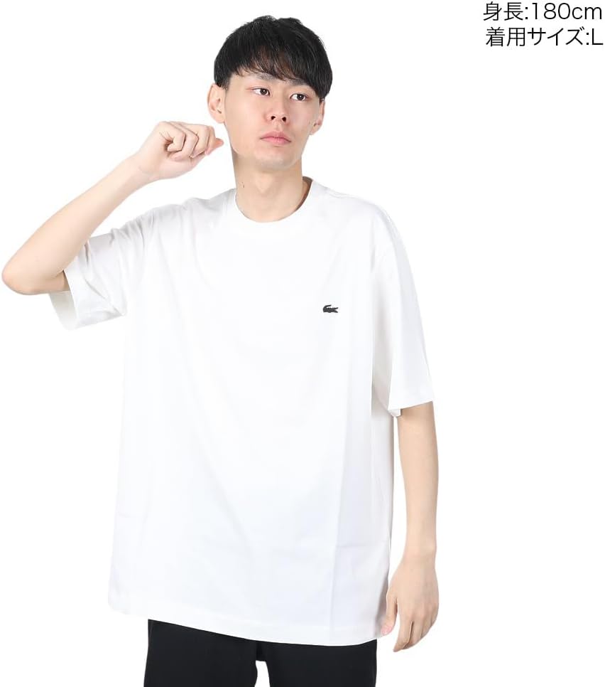Футболка LACOSTE с принтом на спине. Базовая футболка для мужчин, белый — фото 2