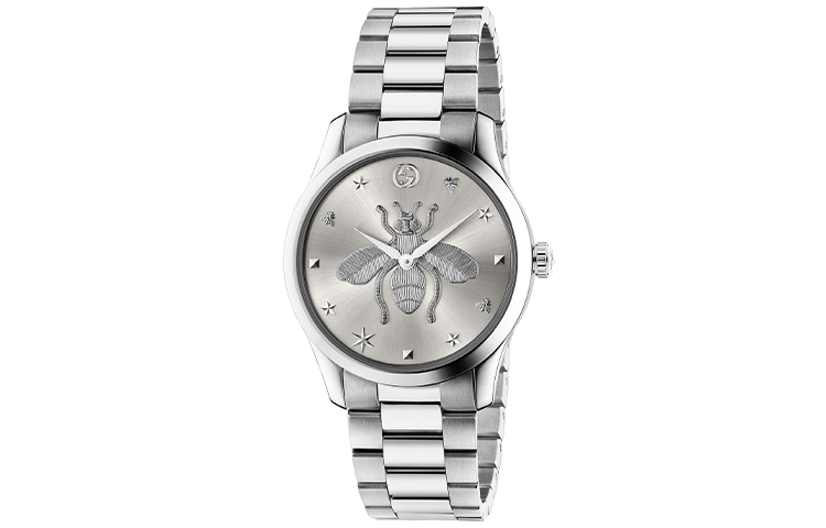 

GUCCI G Timeless Collection Мужские часы с кварцевым механизмом, стальной браслет, серебристый циферблат