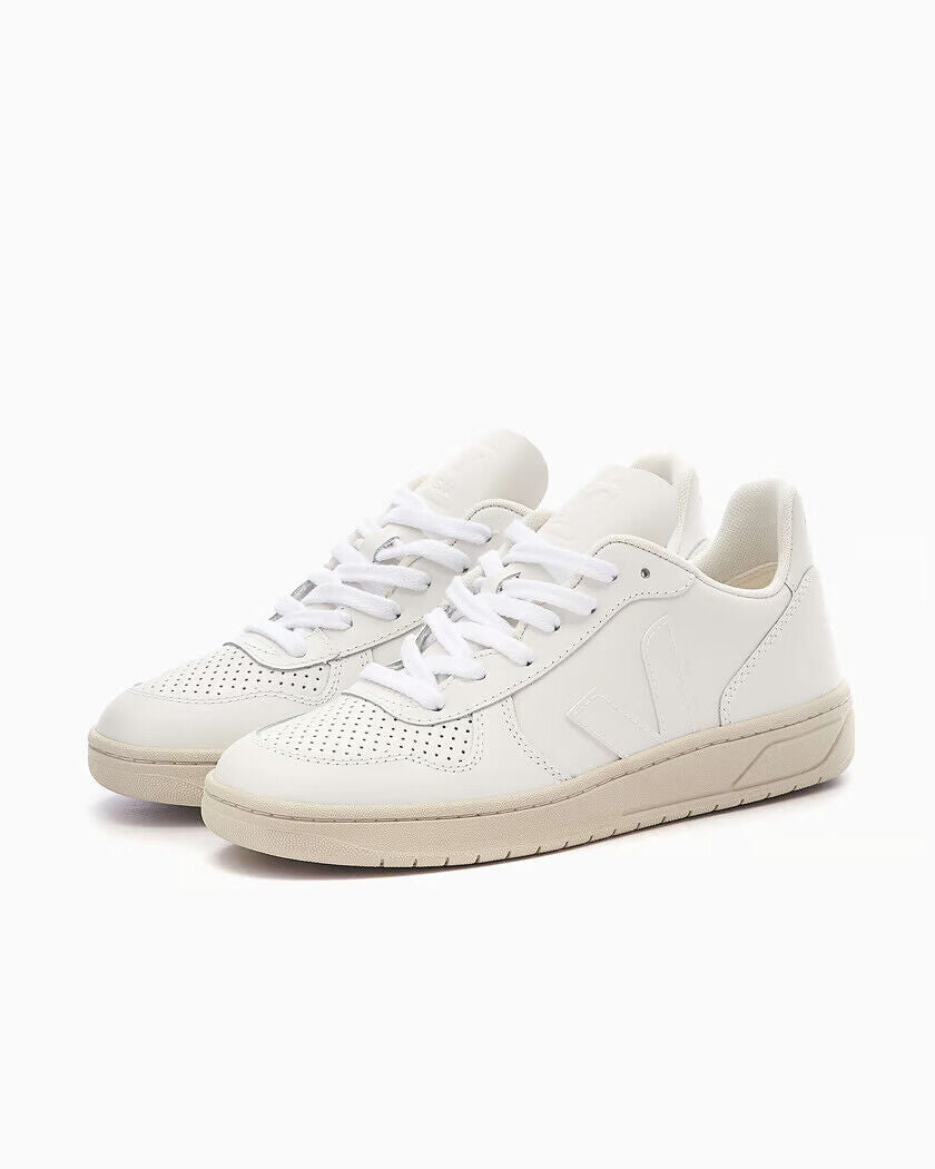 Veja V-10 VX0201270A женские белые кожаные кроссовки на низком ходу для комфорта и повседневной носки