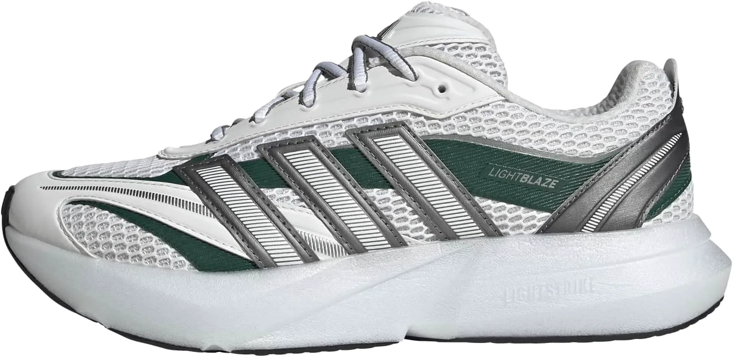 Мужские кроссовки Adidas Lightblaze Glow на шнуровке для повседневной носки - синие, белый/металлик/зеленый