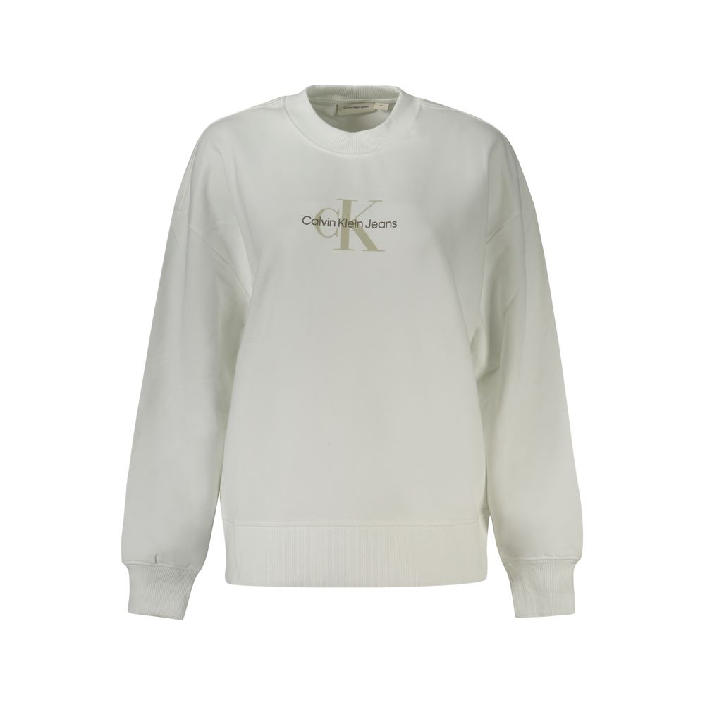 

Белый хлопковый женский свитер Calvin Klein