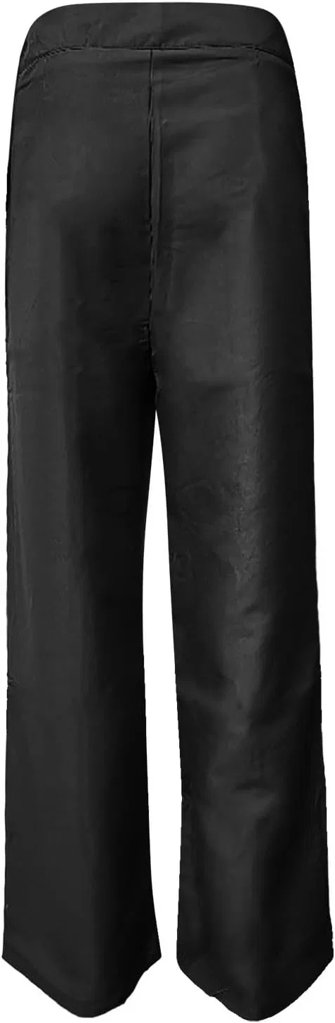 Джинсы широкие прямые, черные, Women's Casual Straight Leg Pants — фото 4