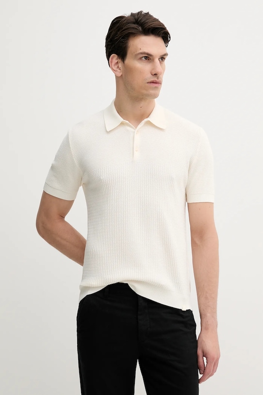 

Хлопковая поло United Colors Of Benetton, бежевый