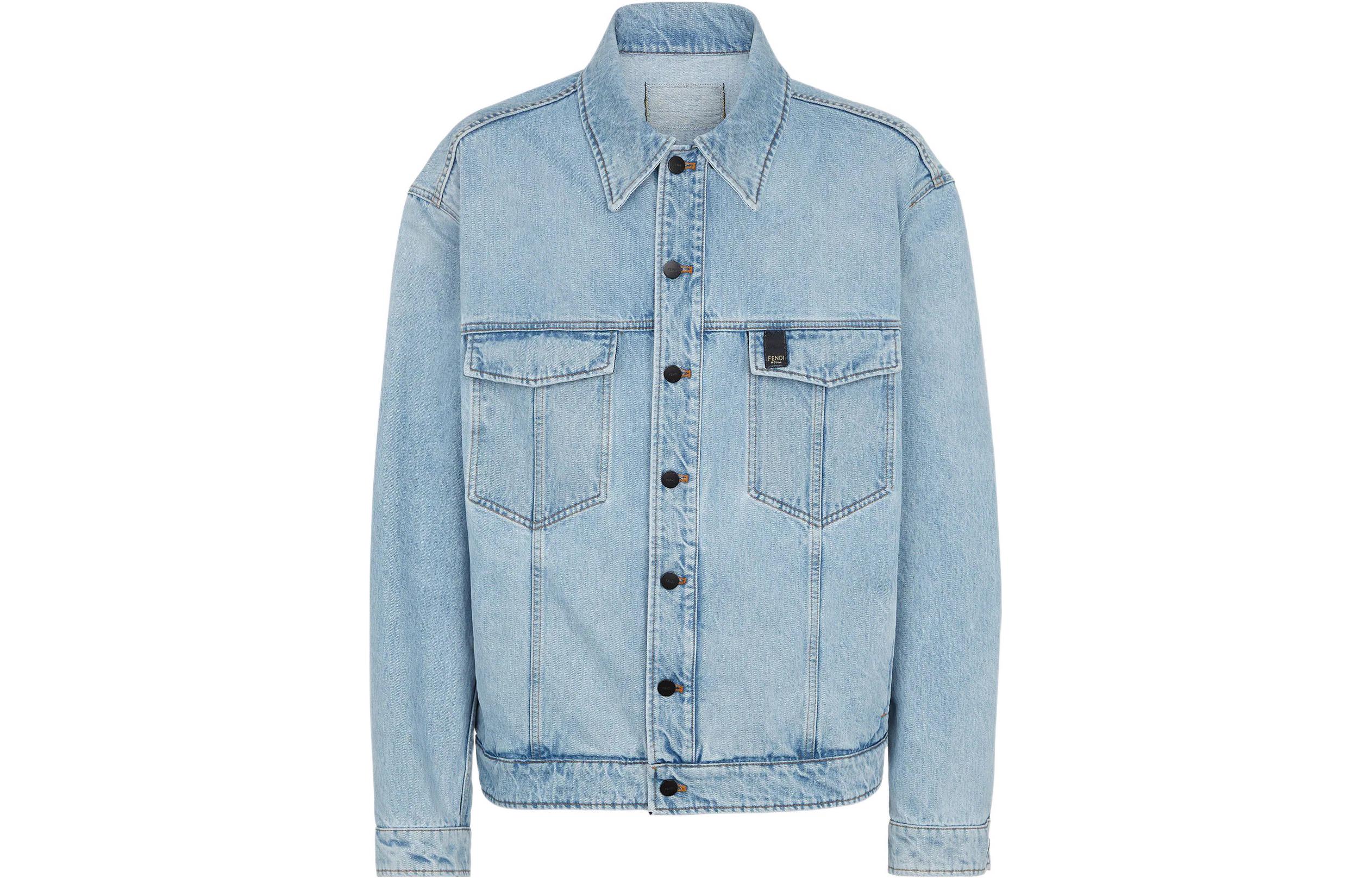 FENDI Джинсовая куртка мужская светло-голубая, Light Blue — фото 3