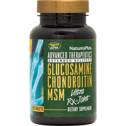 

NaturesPlus Advanced Therapeutics Глюкозамин Хондроитин МСМ Ultra Rx-Joint Таблетки Продленной Доставки 90 Таблеток Высокоэффективная Добавка Для Поддержки Суставов Без Глютена 30 Порций Nature's Plus