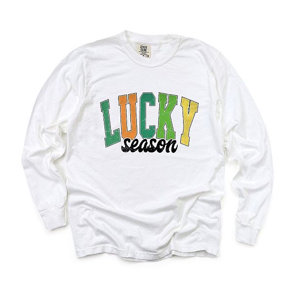 

Футболка Lucky season с длинным рукавом, окрашенная в процессе пошива Simply Sage Market, White