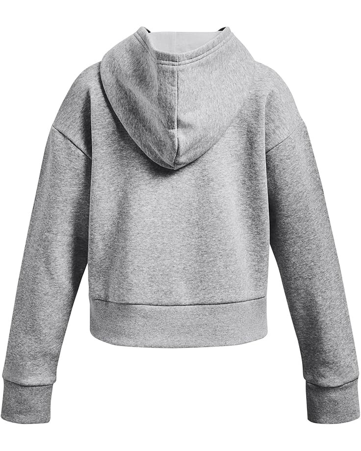 Худи Under Armour Kids Rival Fleece Cropped Hoodie, цвет Mod Gray Light Heather/White — фото 2