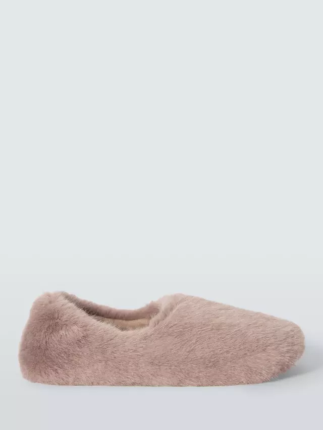 

Тапочки John Lewis Faux Fur Babouche Ballerina, цвет taupe