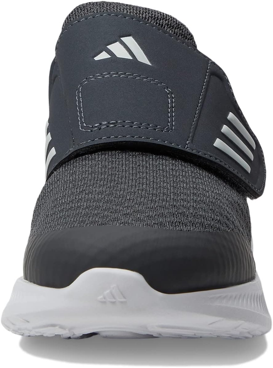Кроссовки adidas Falcon 3 для мальчиков и девочек с шнуровкой для бега, белый/розовый/серый — фото 4