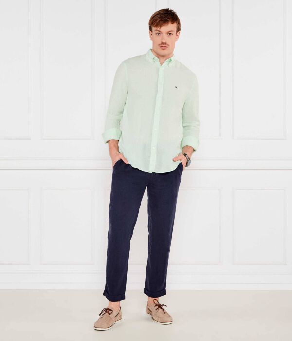 Льняные брюки-чиносы Slim fit Polo Ralph Lauren, синий — фото 2