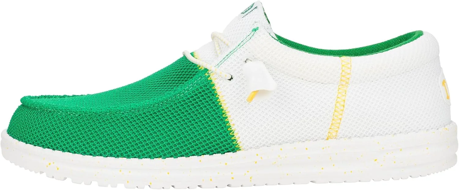 HEYDUDE Mens Wally Tri Varsity Mesh, белый/зеленый — фото 3