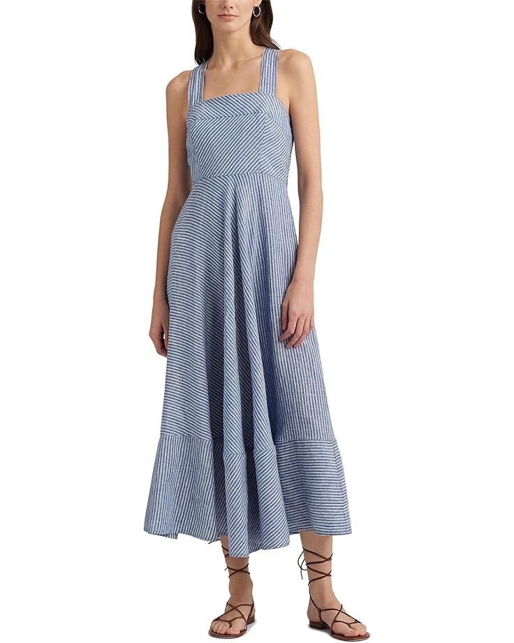 

Платье LAUREN Ralph Lauren Pinstripe Linen Sleeveless, цвет Blue/White