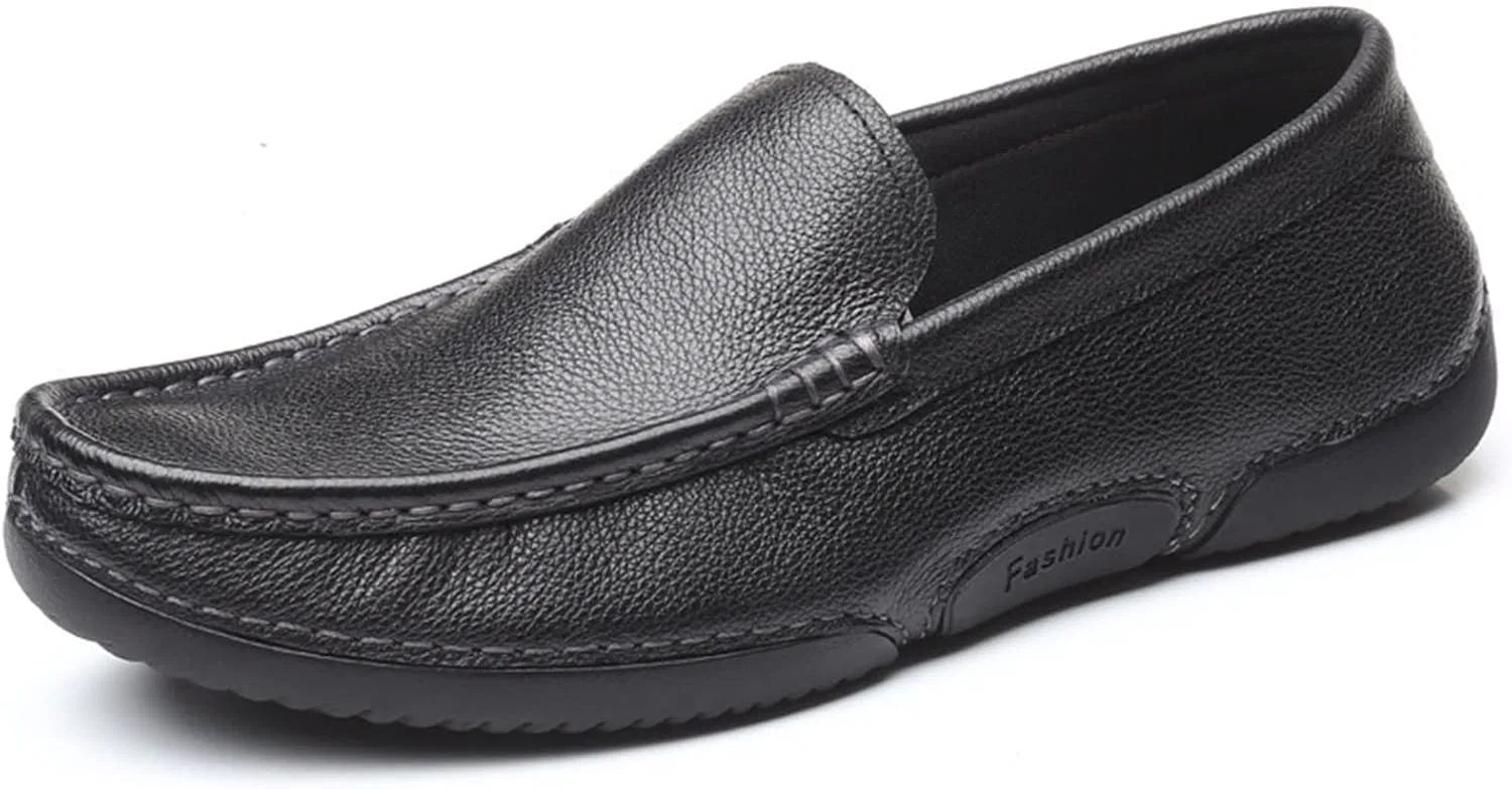 Лоферы кожаные, классические, slip-on, Black