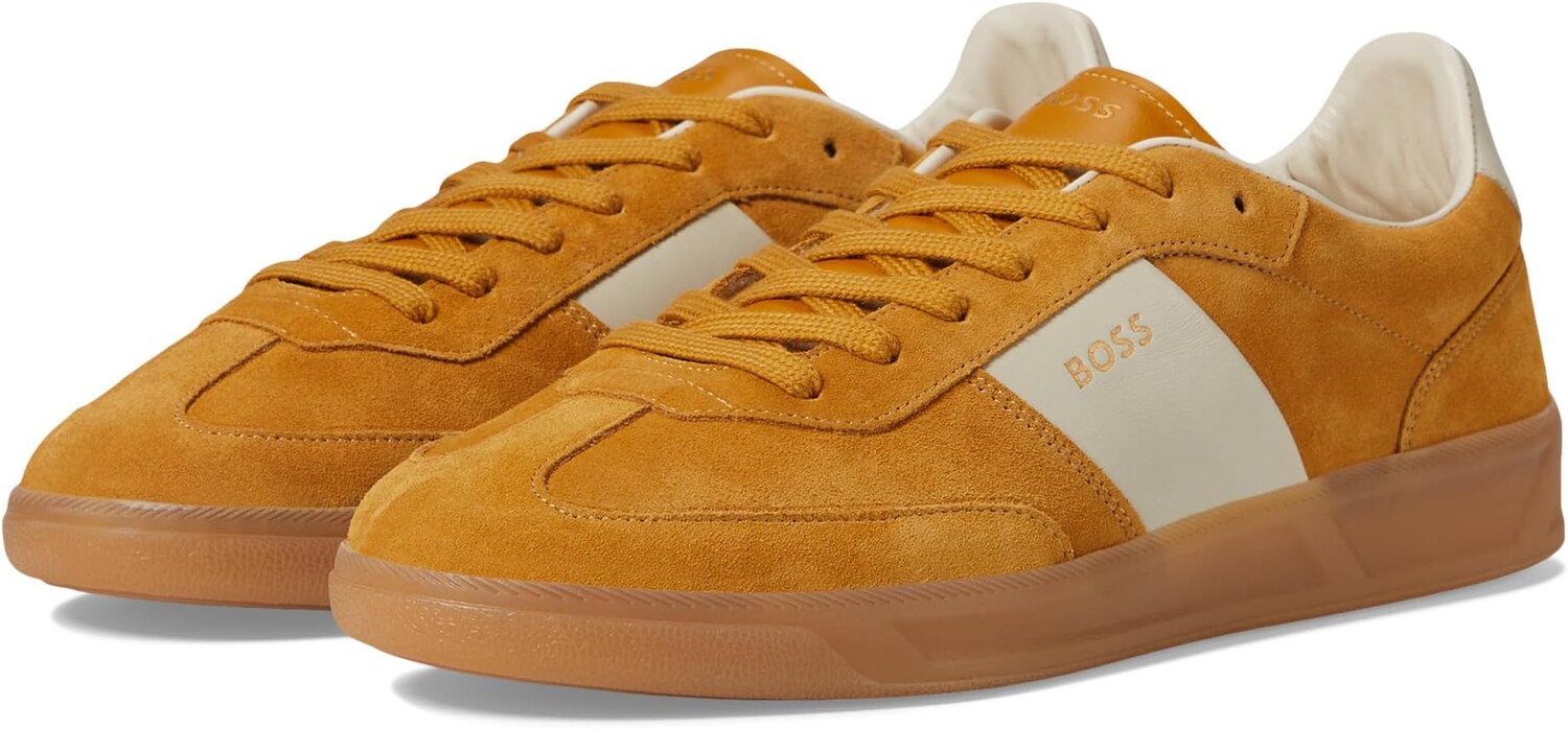 

Кроссовки BOSS Suede Leather Block Low Profile Sneakers, цвет Open Yellow, Желтый, Кроссовки BOSS Suede Leather Block Low Profile Sneakers, цвет Open Yellow
