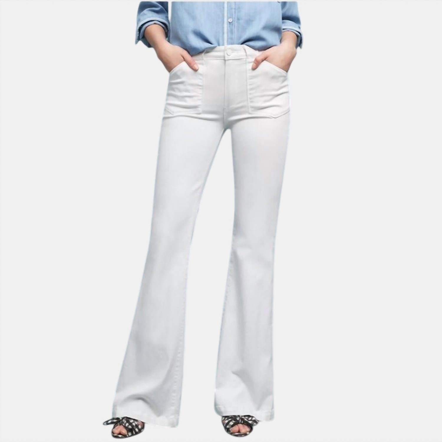 

Paige Джинсы-клеш Genevieve ультрабелого цвета