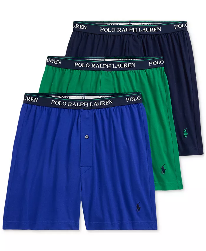 

Мужские боксеры Classic Knit из хлопка, 3 шт Polo Ralph Lauren, мультиколор