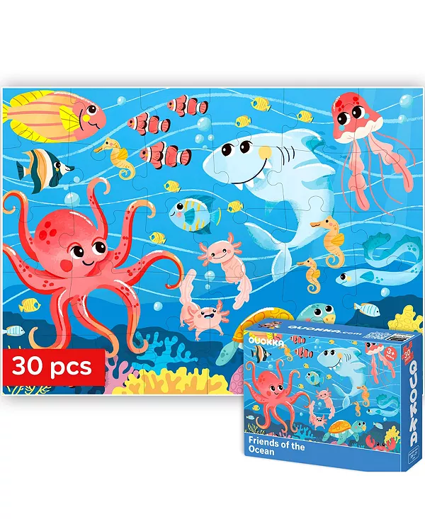 

Пазлы из 30 деталей для детей 3-5 лет - развивающие игрушки Quokka, sea