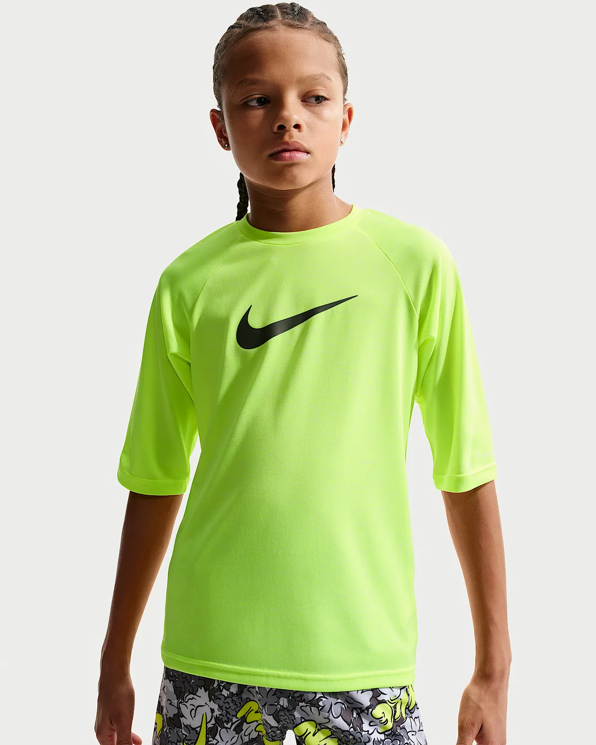 Детская футболка Nike Swim Hydroguard Essential Dri-FIT UV с коротким рукавом, Volt