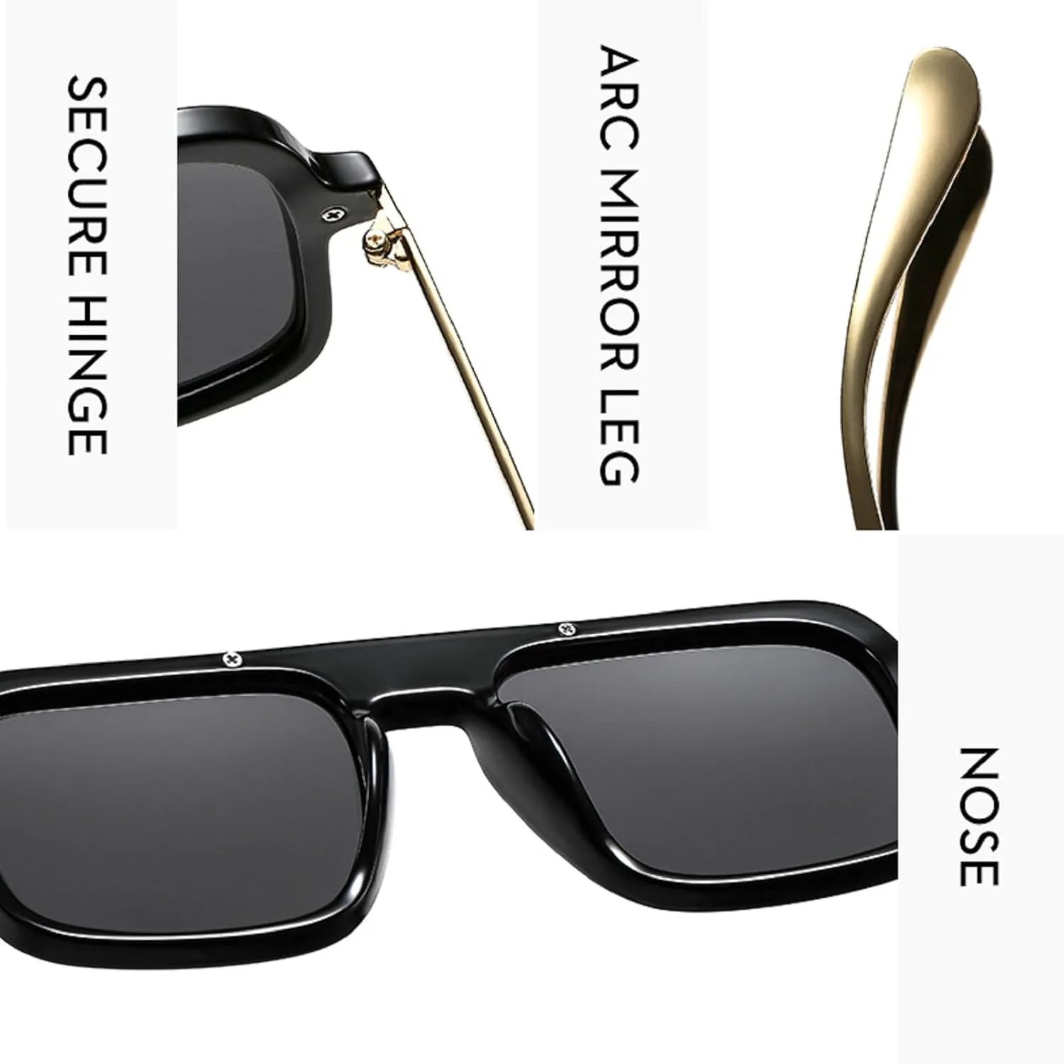 

Ретро-солнцезащитные очки квадратной формы для женщин и мужчин, винтажные большие солнцезащитные очки-пилот в стиле 70-х, 80-х и 90-х годов mincl, Black Green