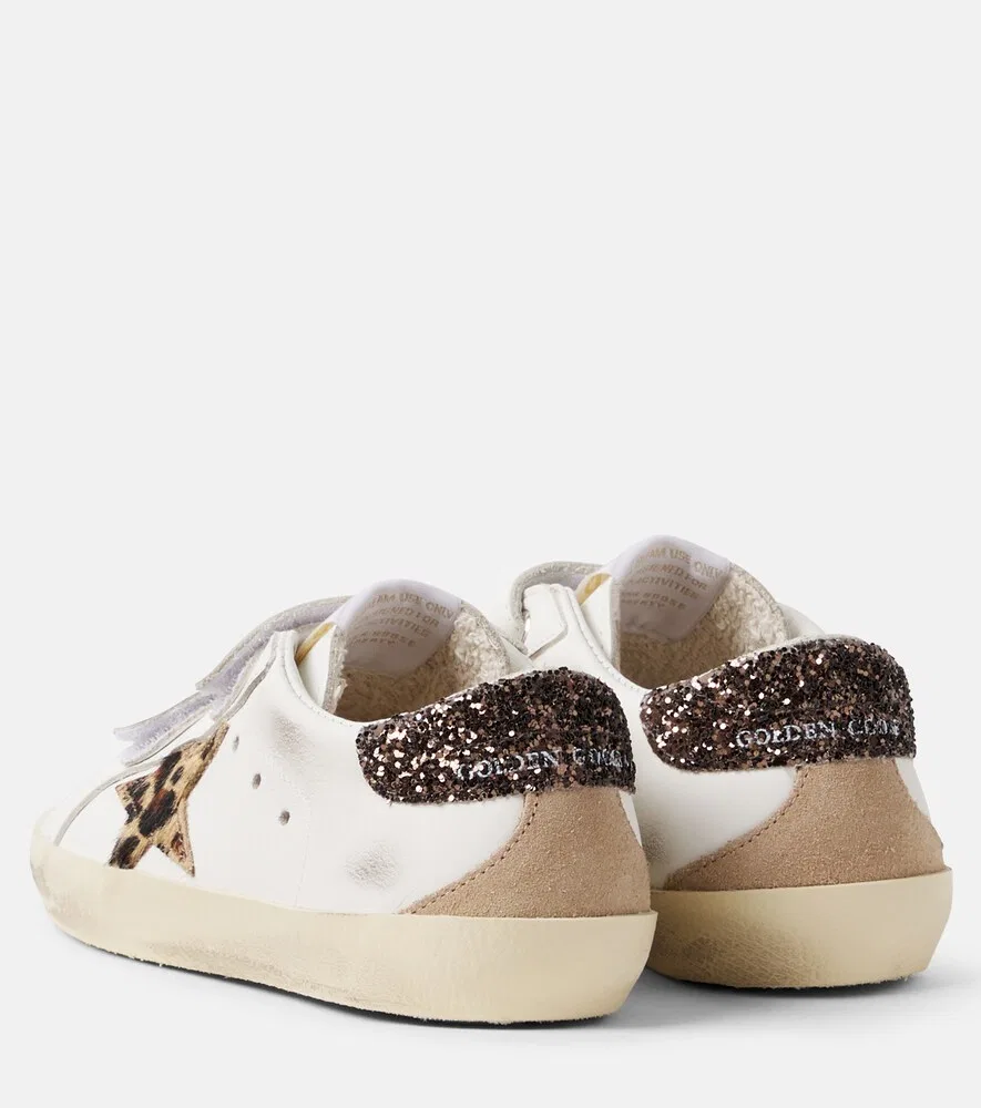 Кроссовки в стиле олдскул из блестящей кожи Golden Goose Kids, белый — фото 2