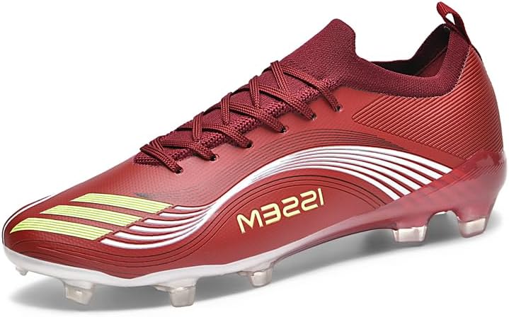 

Мужские футбольные бутсы с высоким голенищем среднего и большого размера, бесшовные низкие бутсы с длинными шипами, молодежные профессиональные тренировочные кроссовки для газона, для занятий в зале и на улице Lhyxu, красный