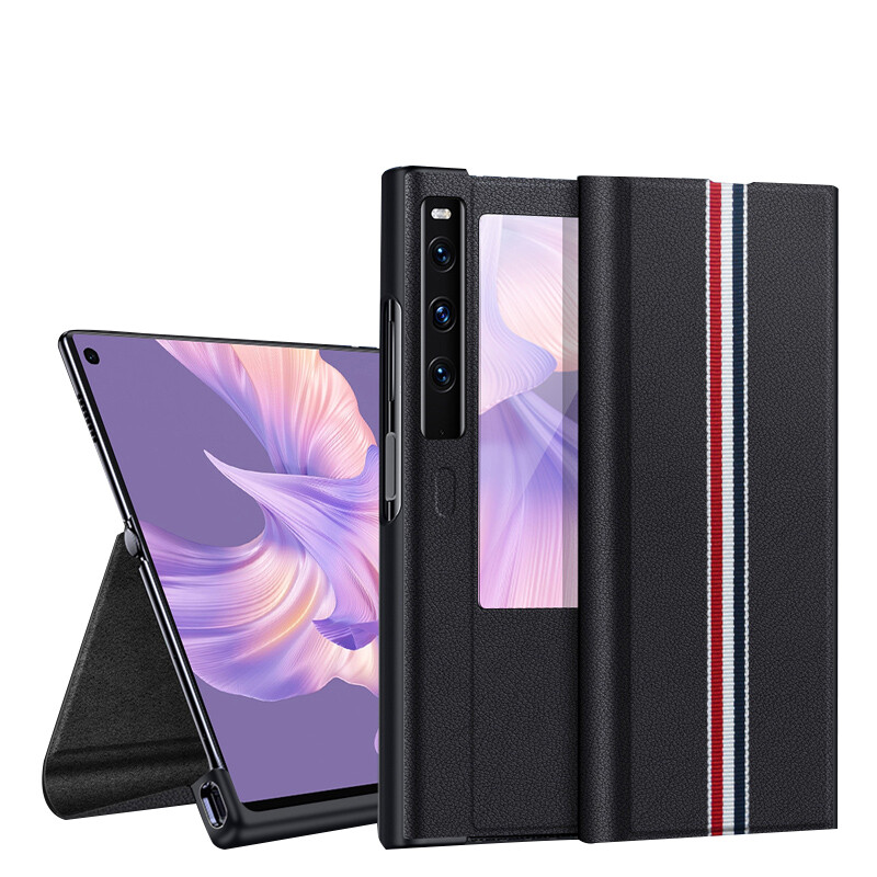 

Чехол для телефона Baohuguang Bao Huguang, Color strip dazzling black pebbled pattern|leather window bracke