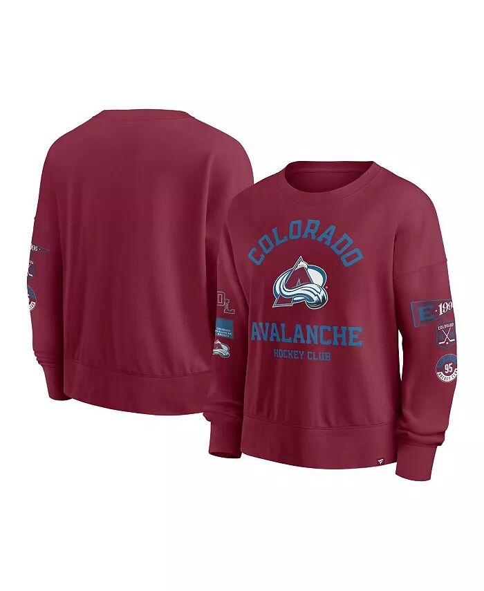 

Женская бордовая толстовка-пуловер Colorado Avalanche Go Team Fanatics