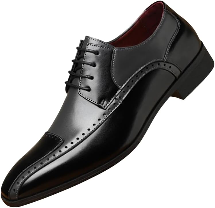 

Мужские двухцветные оксфорды Santimon с перфорацией Вингтип, шнурованные, формальные туфли для свадьбы, вечеринки и бизнеса, черный