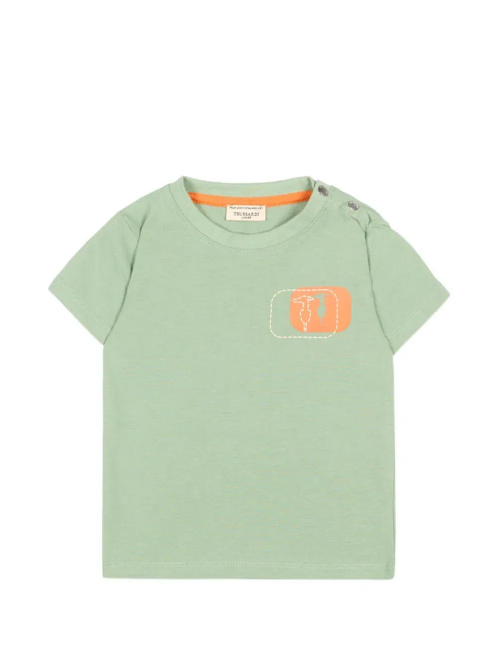 Футболка с коротким рукавом и графическим принтом Trussardi Junior, зеленый