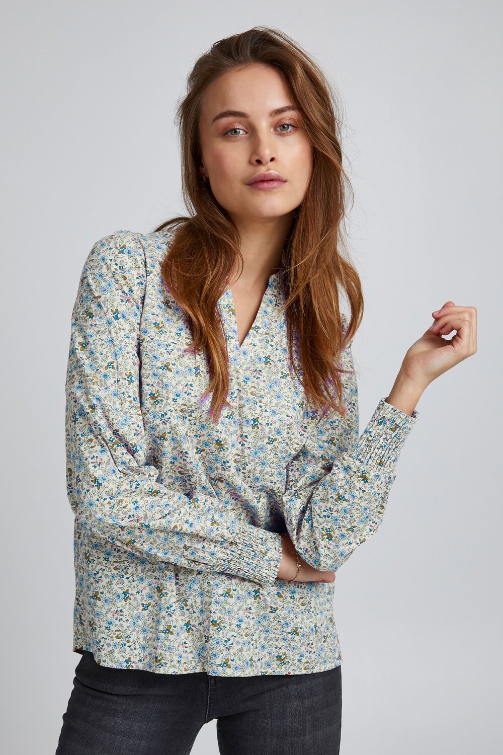 

Блуза PULZ Jeans Langarm, синий