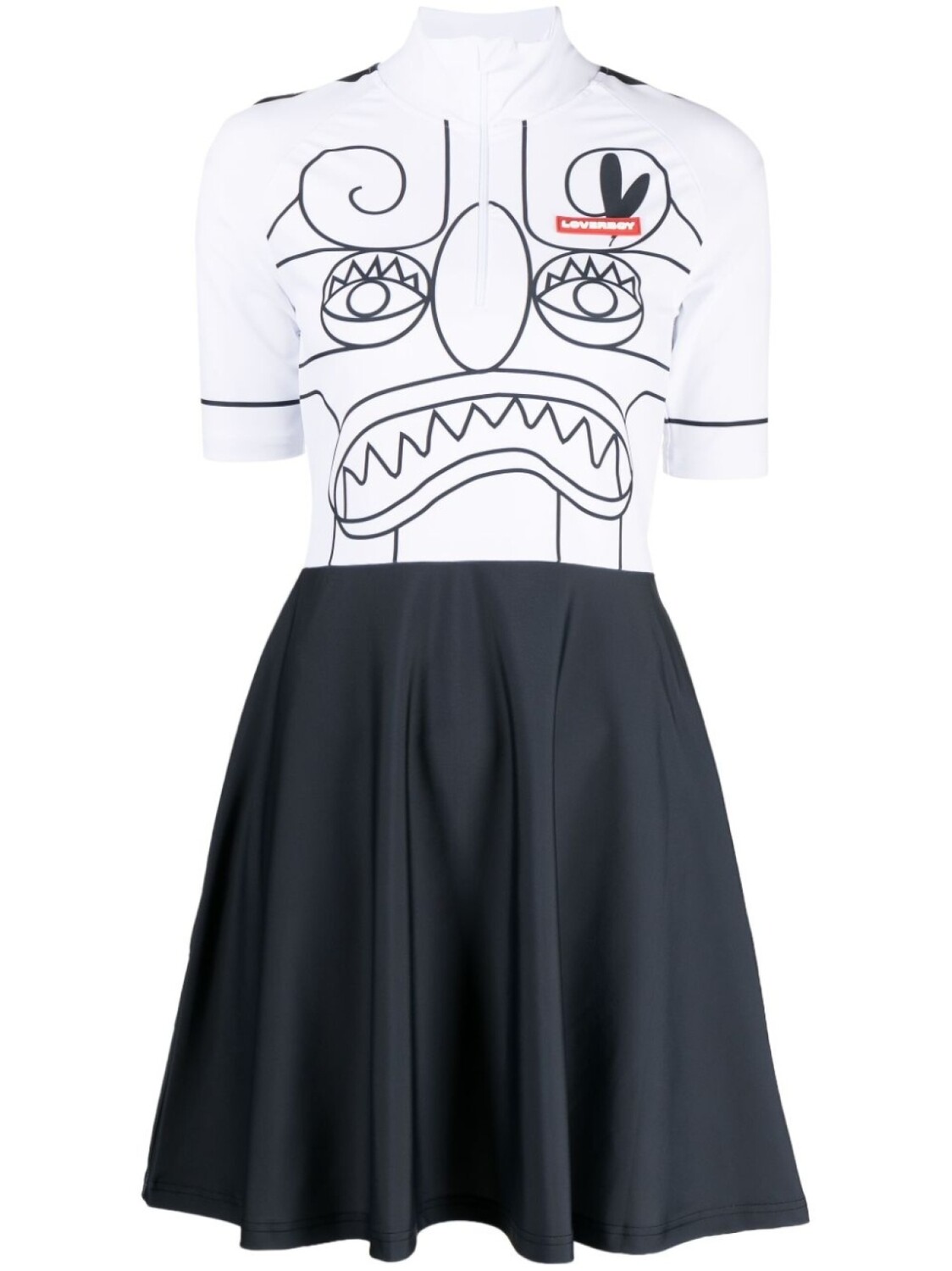 

Расклешенное платье мини с принтом Charles Jeffrey Loverboy, черный