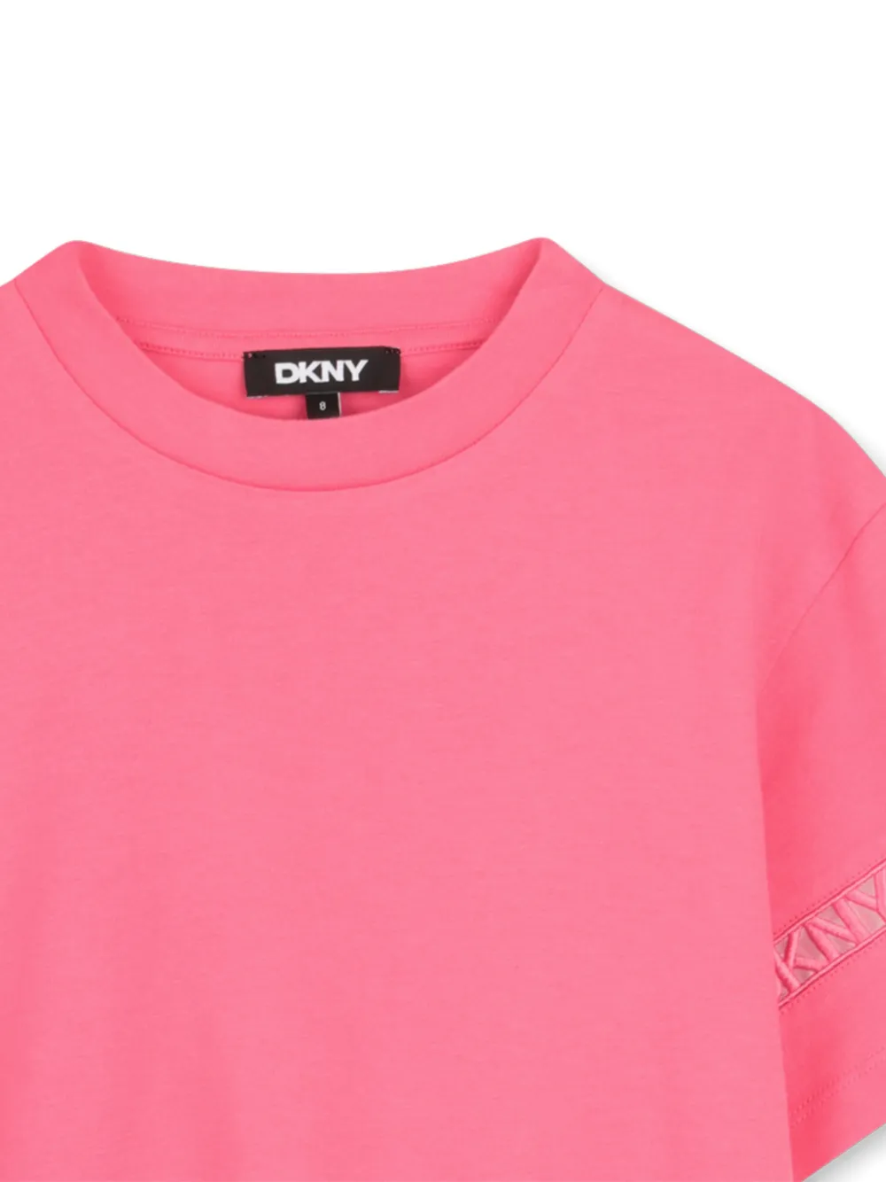 Платье с короткими рукавами и логотипом Dkny Kids, розовый — фото 3