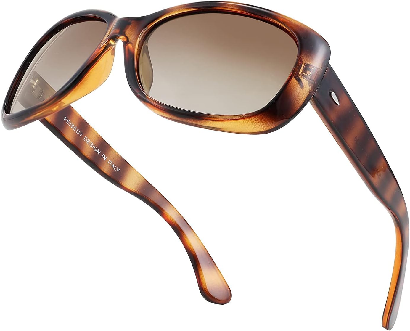 

Солнцезащитные очки FEISEDY Vintage Square Polarized для женщин и мужчин, цвет Havana, с толстой оправой, защита от ультрафиолета UV400, модель B2703, 002 Tortoise Frame/Gradient Brown