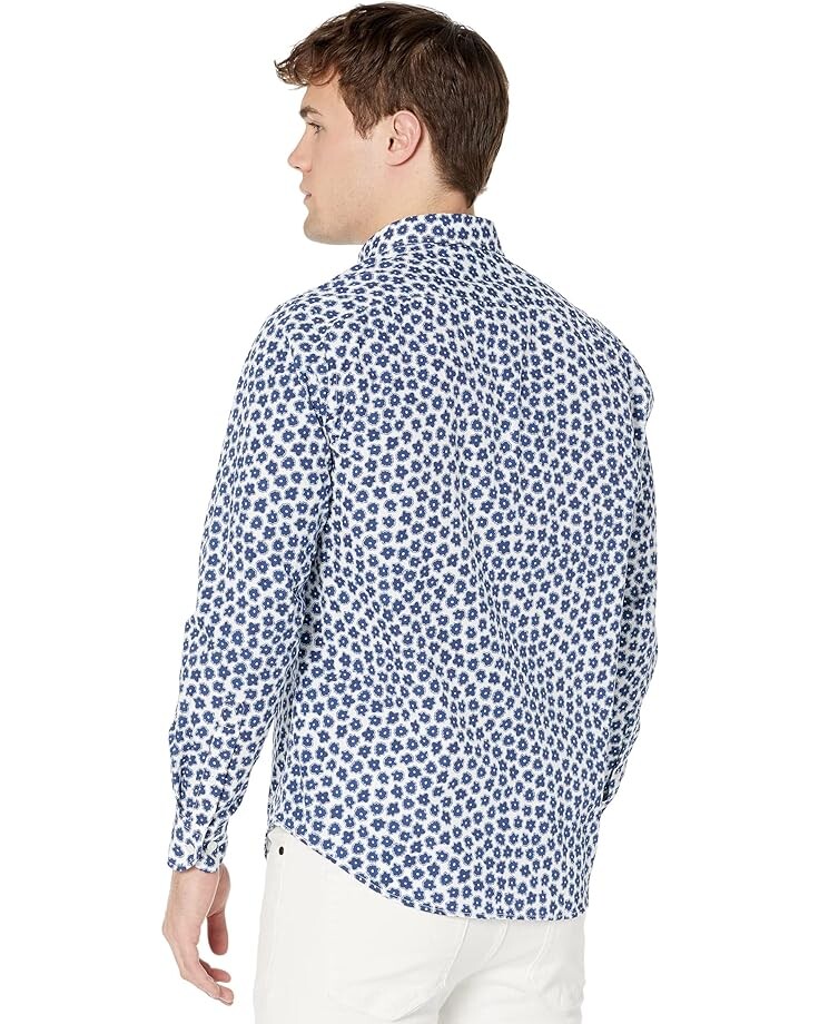 

Рубашка SERGE BLANCO Long Sleeve Flower Print Shirt, цвет Marine