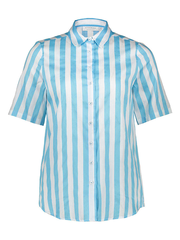 

Eterna Рубашка - стандартный крой - бирюзово-белого цвета