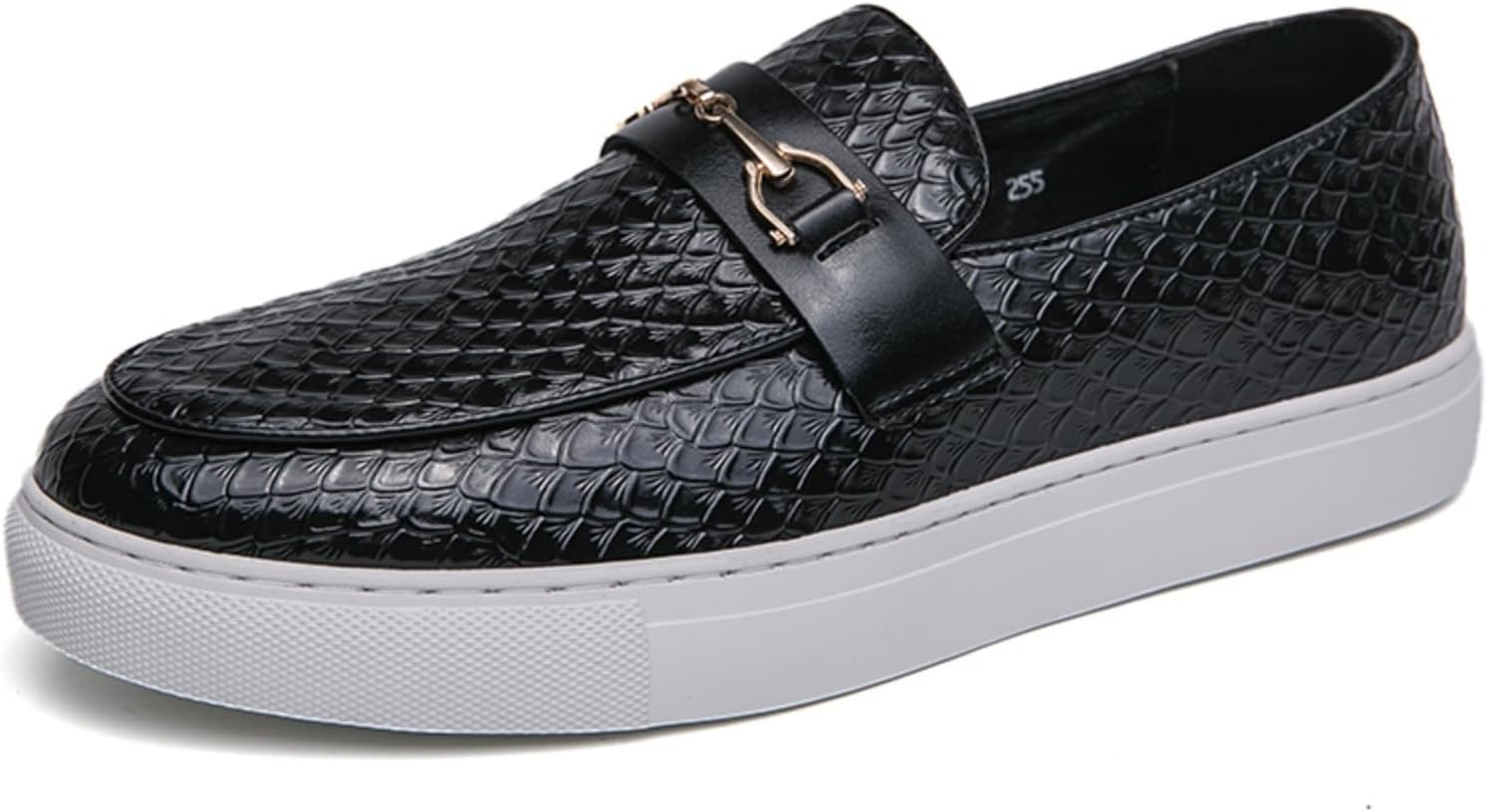 

Мужские кожаные пенни-лоферы с узором под крокодила, стильные туфли без шнурков - удобные и прочные для официальных, деловых и повседневных случаев Aokisx, черный