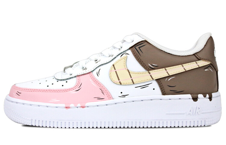 

Кроссовки Nike Air Force 1 Skateboard Shoes Women's Low-Top Pink White/Brown
