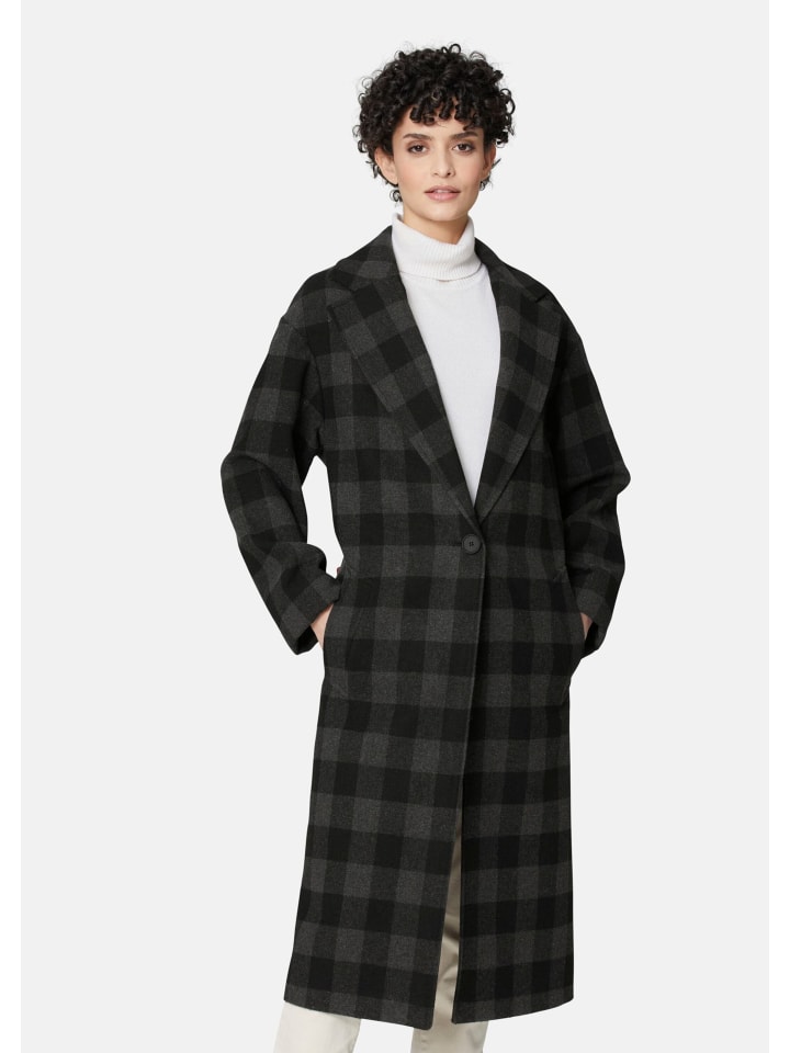 

MADELEINE Пальто в клетку, свободного кроя, серо-антрацитового цвета