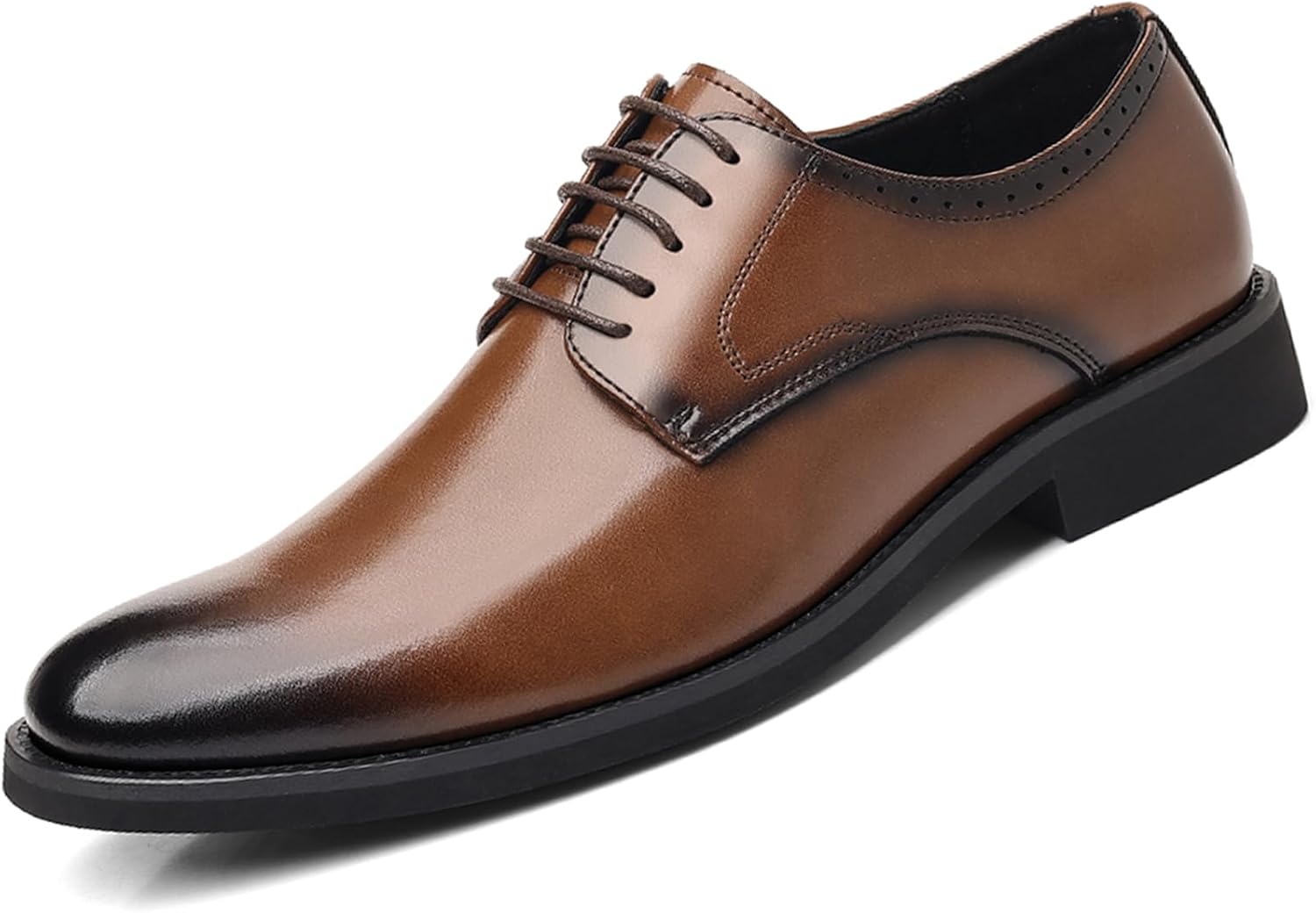 

Мужские кожаные деловые туфли оксфорды с классической шнуровкой, заостренным носком, на каждый день, для работы, свадьбы, к костюму или смокингу Melgonmg, коричневый