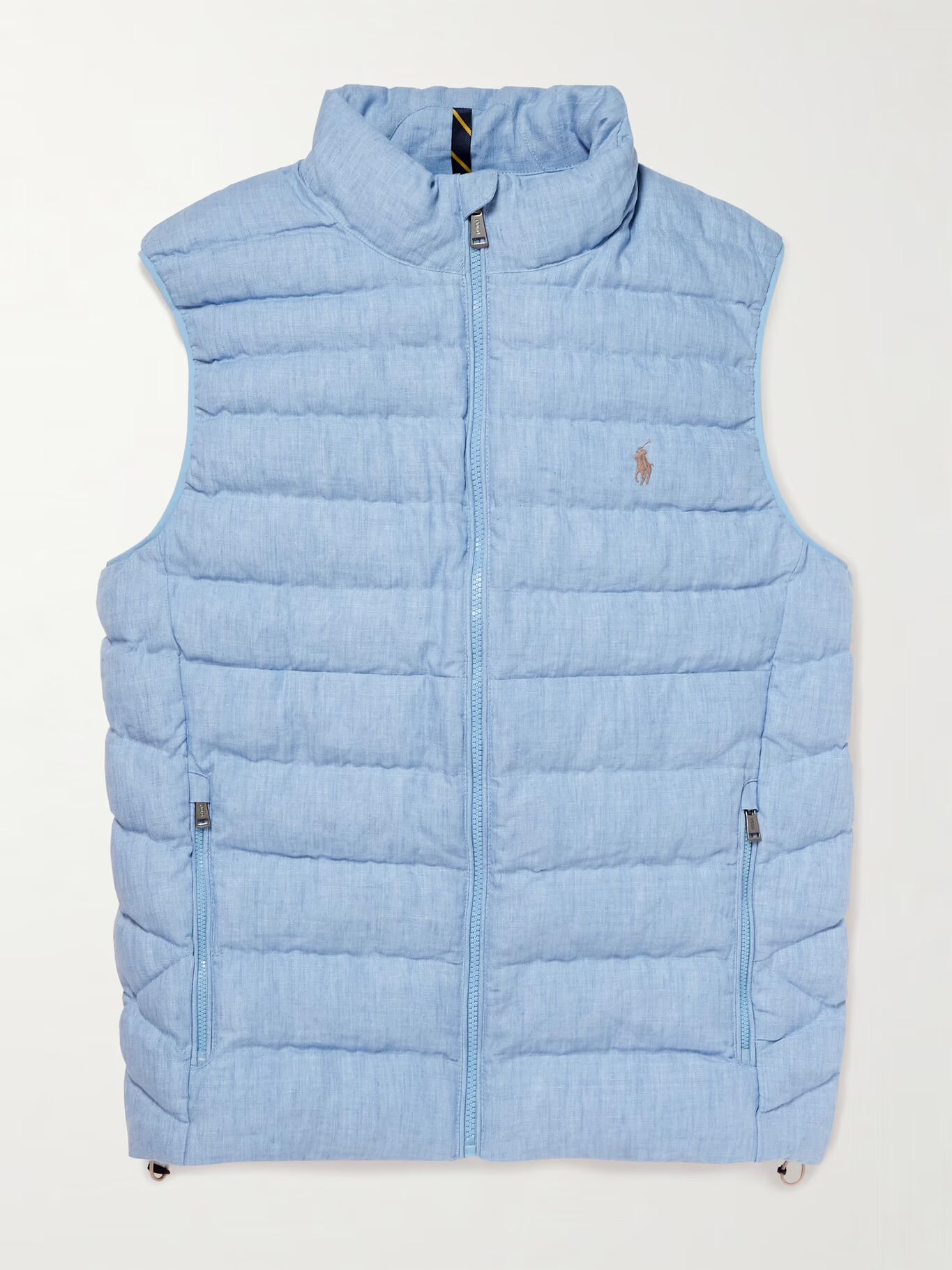 

Стеганый льняной жилет с вышитым логотипом Terra POLO RALPH LAUREN, синий