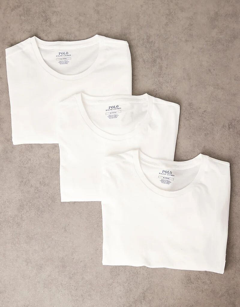 

Комплект из 3 футболок Polo Ralph Lauren с логотипом Icon, белого цвета