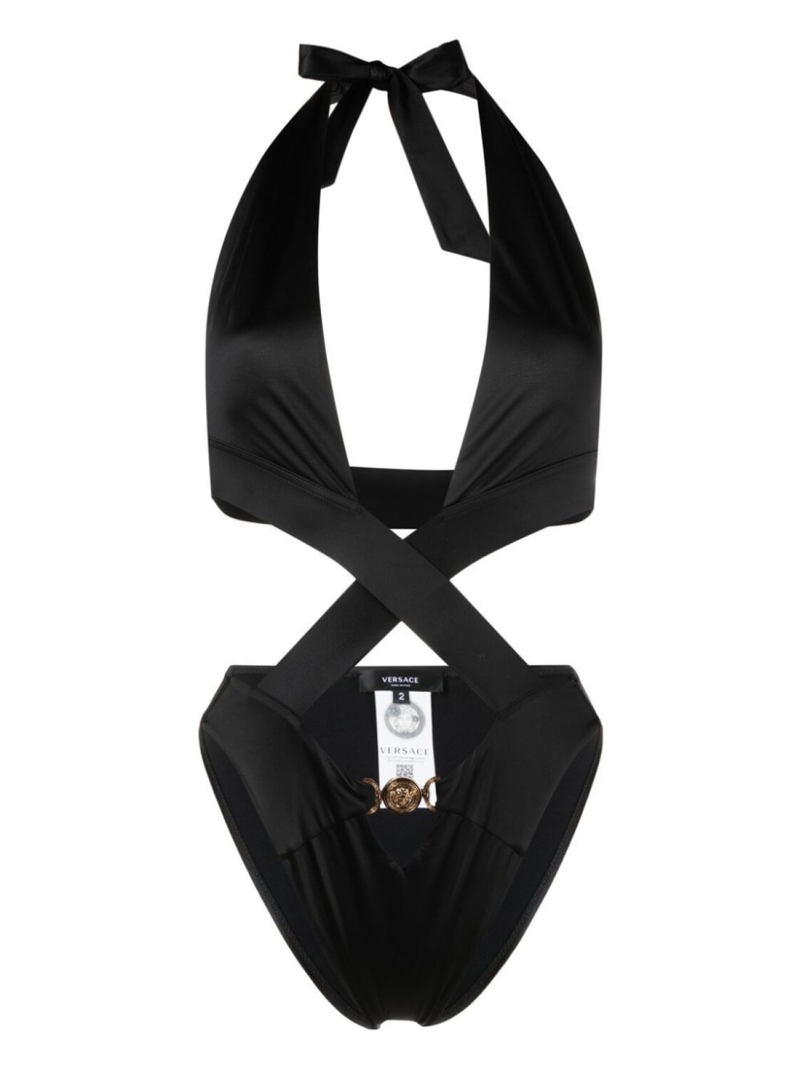 

Versace Medusa tie-fastening one-piece, черный
