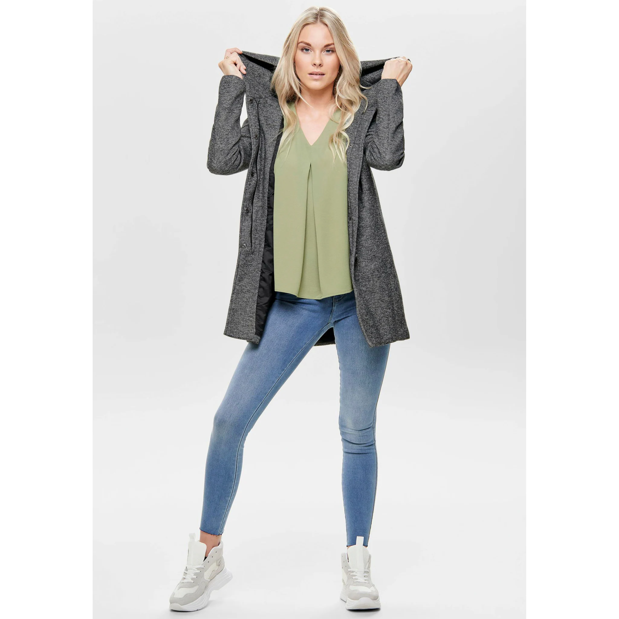 

Only полупальто "ONLSEDONA LIGHT COAT OTW NOOS", серый