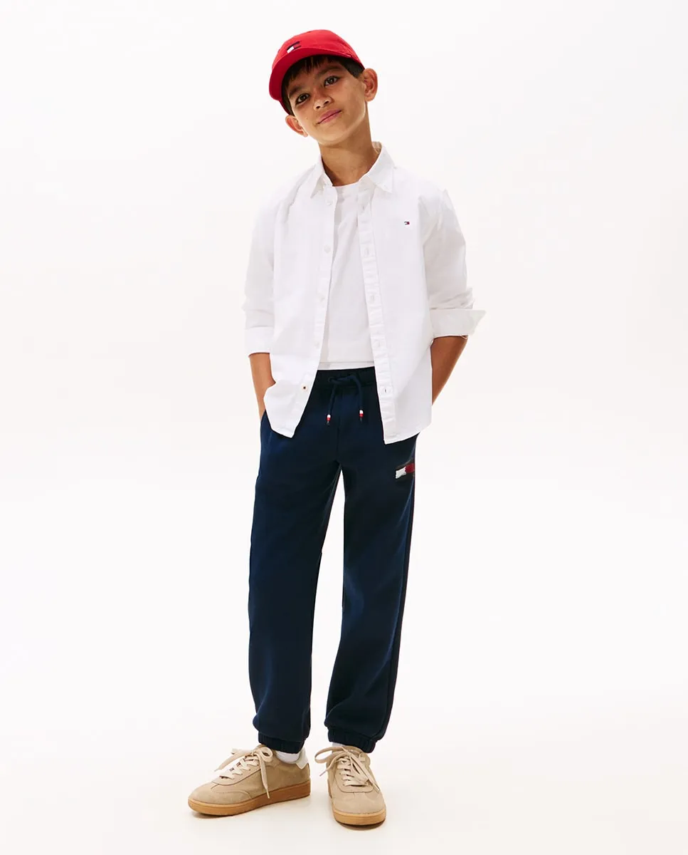 

Детские спортивные длинные штаны с печатным логотипом Tommy Hilfiger, темно-синий