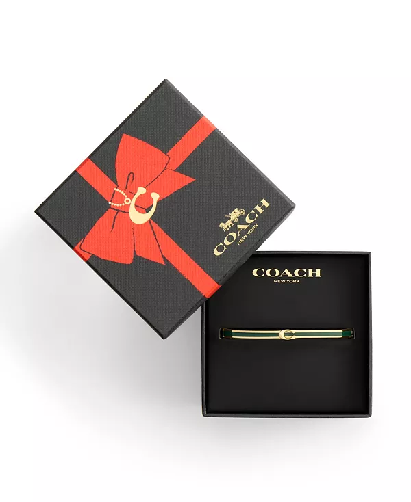 

Позолоченные браслеты-браслеты на петлях Coach, green/gold