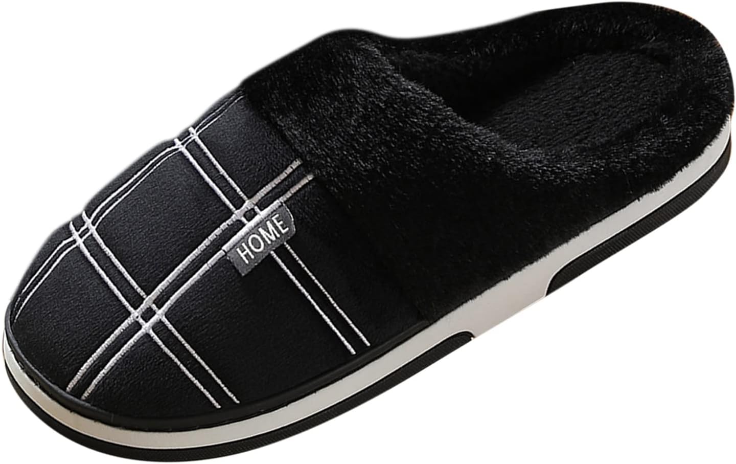 

Мужские и женские домашние тапочки, зимние хлопковые шлепанцы, рождественские дышащие мокасины с пенной стелькой с памятью, лоферы Generic, черный