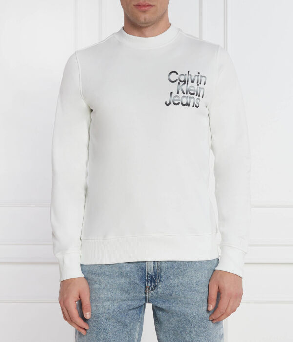 

Толстовка мужская Calvin Klein Jeans хлопковая с логотипом, белый